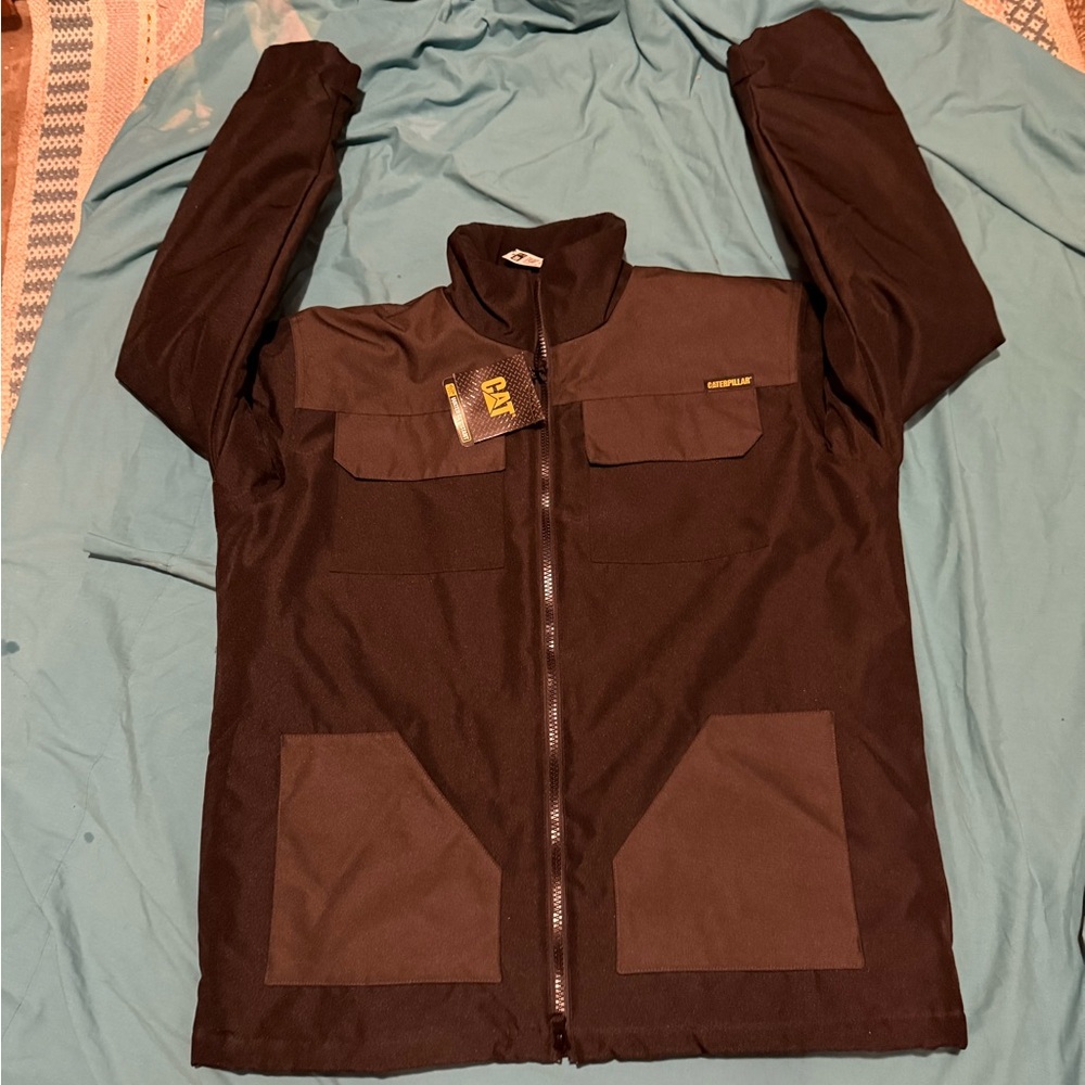 Caterpillar Men's Black and Gray Field Jacket work jacket size XL high end!